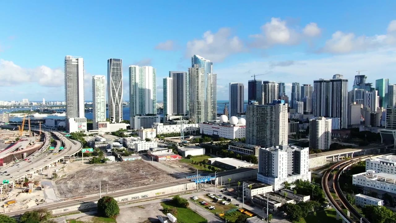 Miami skyline at dusk